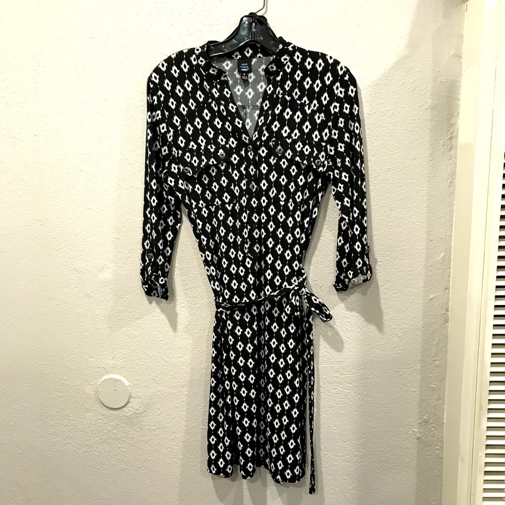 Saint Tropez Black and White Floral Dress